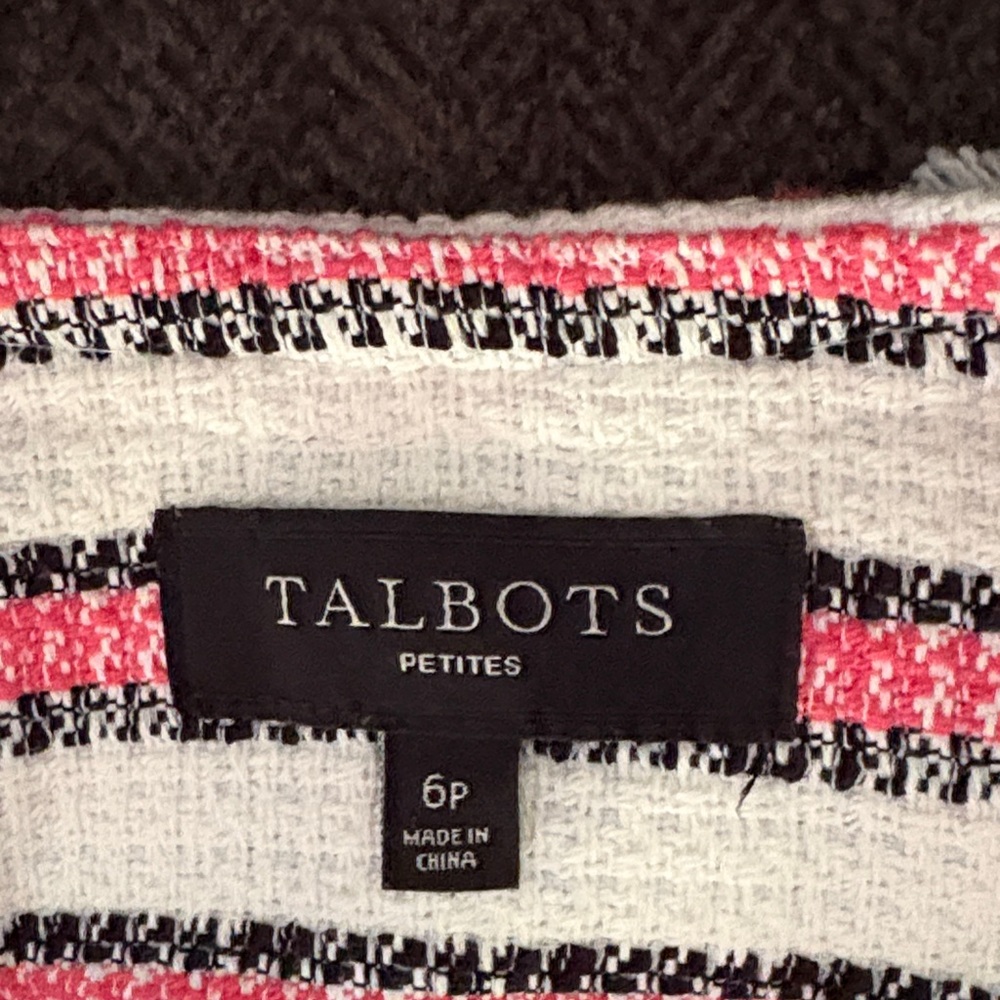 Talbots Pink and Black Striped Jacket - Picture 2 of 7